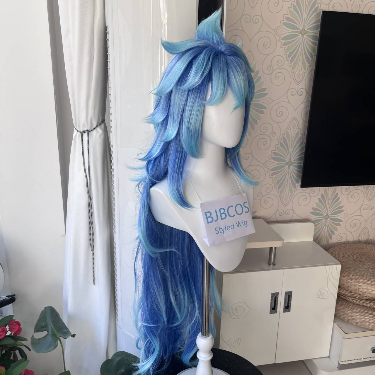 [Styled Wig]Idia Cosplay Wig A - Anime Cosplay Blue Hair 评论和价格