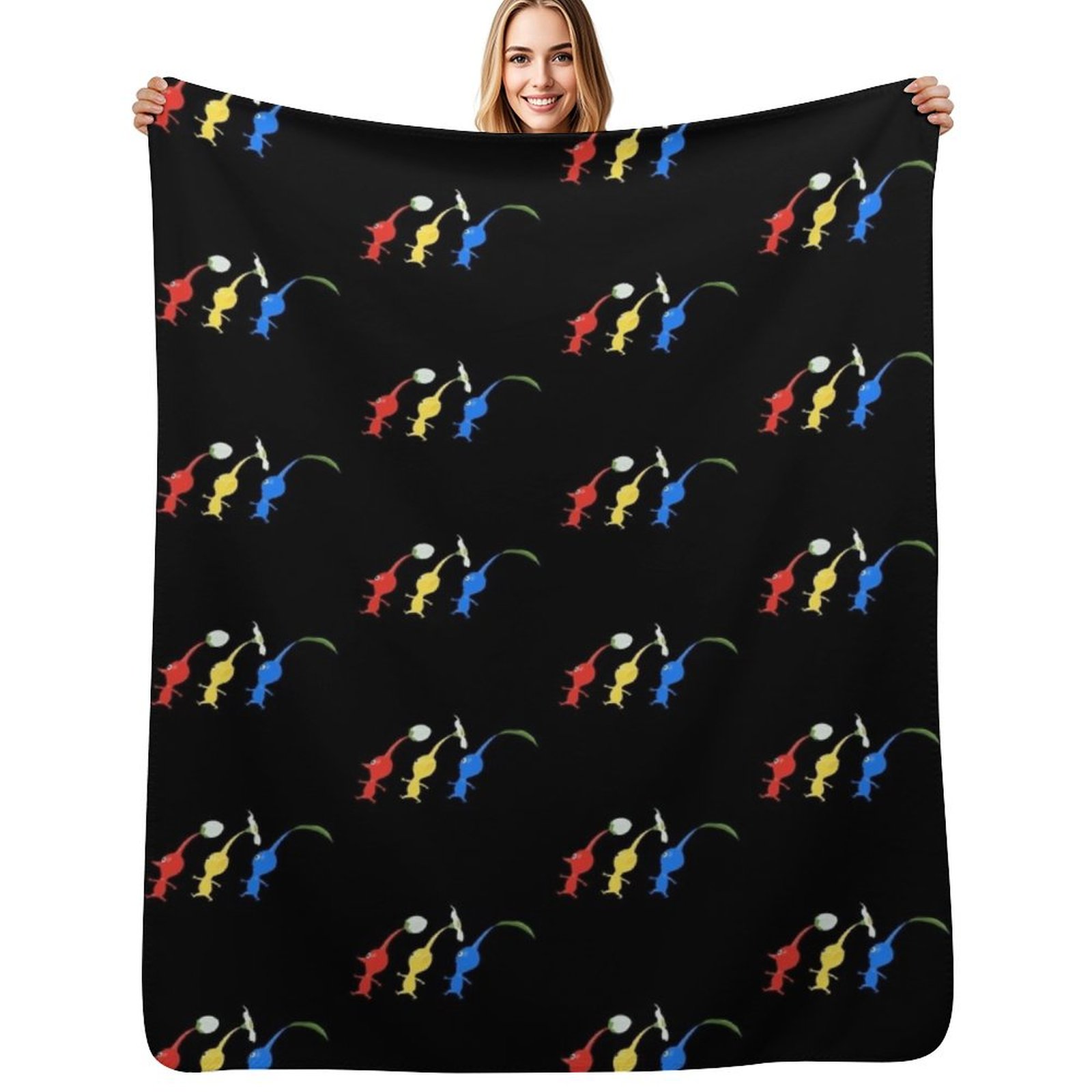 3 Pikmin Running Throw Blanket - Anime Cosplay Idea 评论和价格