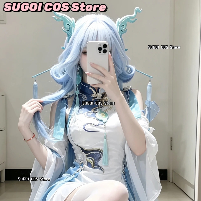 C921Anime Game Wuthering Waves - Anime Cosplay Blue Hair 评论和价格