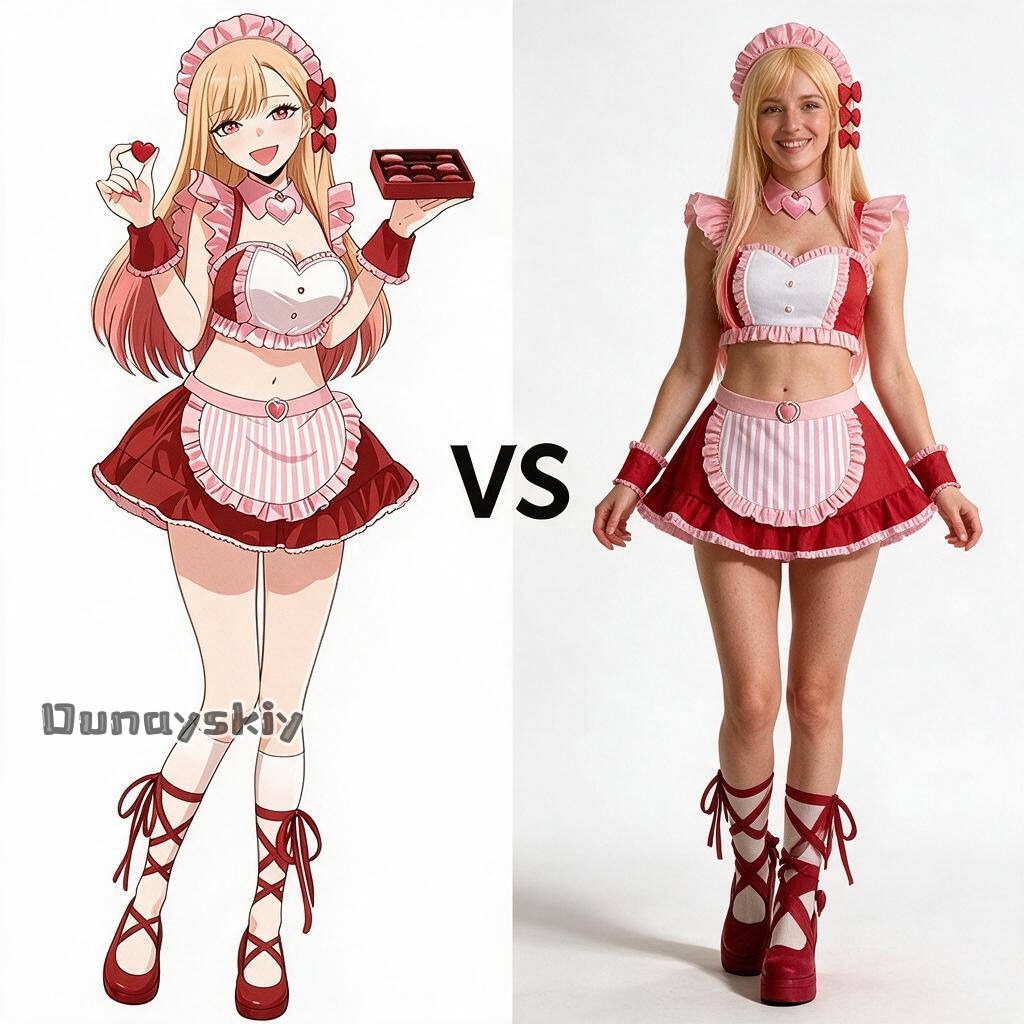 Marin Kitagawa‌ Pink Maid Cosp - Kitagawa Anime Cosplay 评论和价格